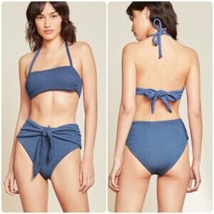 NEW Size Medium Veronica Beard Catarina Strapless Knit Bikini Top & Azoia Bottom